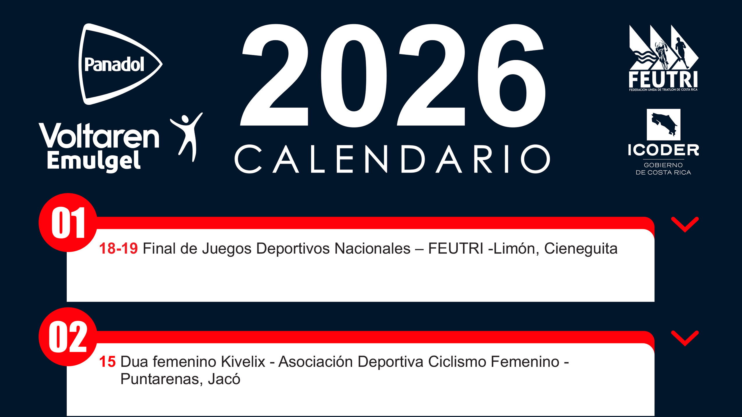 Descubre el calendario FEUTRI 2026